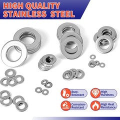 1100 Pcs Flat Washers M2 M2.5 M3 M4 M5 M6 M8 M10 M12, Washers-1100Pcs