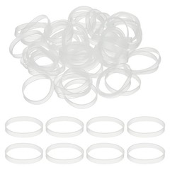 200Pcs Silicone Cable Ties, 30mm Silicone Rubber Bands, Transparent(47x5x1mm)
