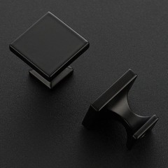Ravinte Cabinet Knobs Matte Black Square for 1-1/10 inches,