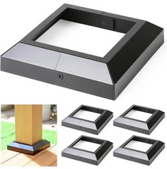 4 Pack 5.5×5.5 Aluminum Deck Post Base Covers Black Split Skirts