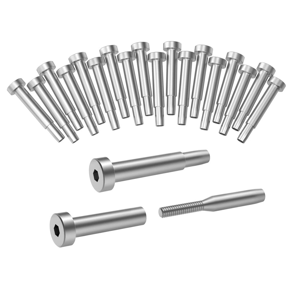 BLIKA 20 Pack Stainless Steel Invisible Receiver and Swage 3/16", Silver