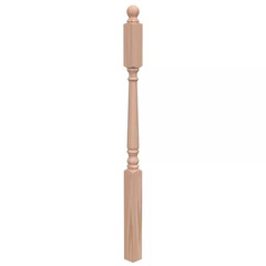 Stair Parts 4015 59 In. X 3 In. Unfinished Red Oak Ball Top Landing Newel Post f