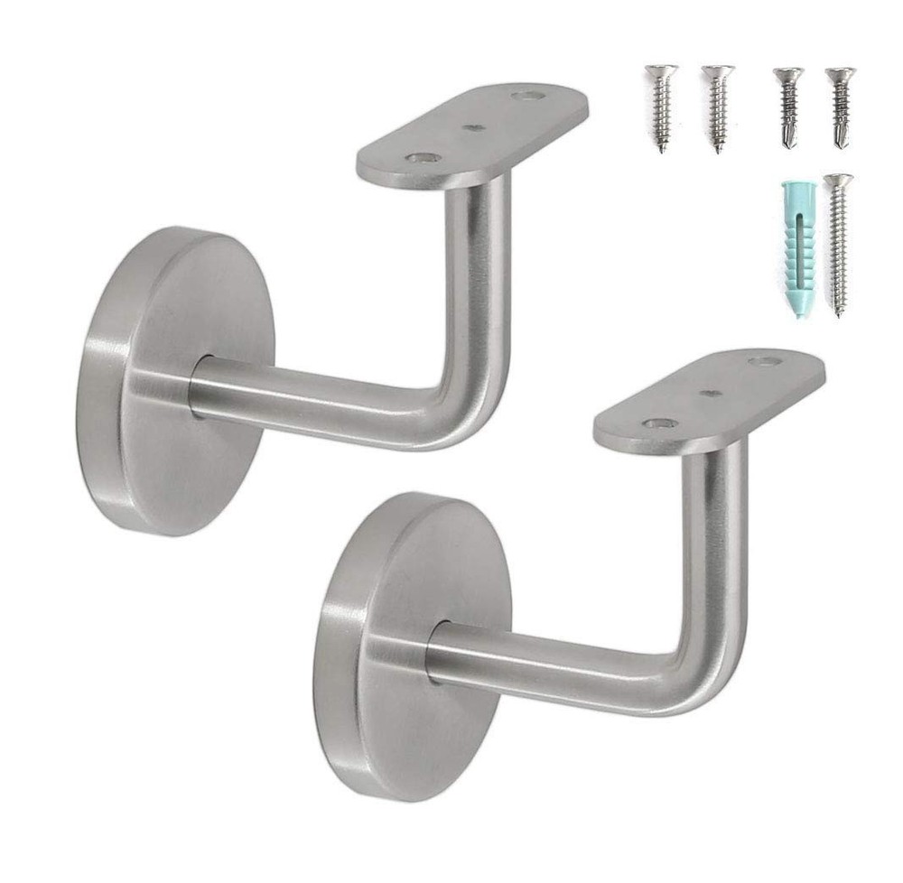 Top Hardware Steel Wall Mount Staircase Handrail For Square Railing, Silver