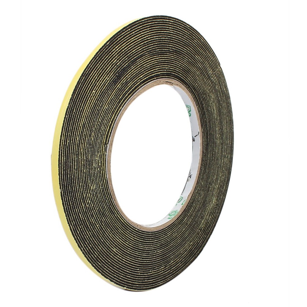 5mm W 1mm Thickness Single Side Sponge Foam Tape Black 10 Meter