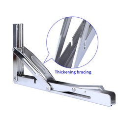 2Pcs Stainless Steel 12″ Folding Table Bracket Shelf Bench Max.Load Heavy Duty