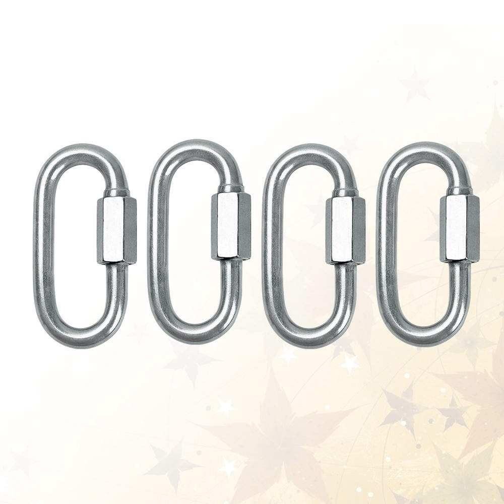 4Pcs D Ring Shackles Stainless Steel 304 Grade Corrosion Resistant Plated Silver