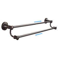 Wolibeer Bronze Double Towel Bar Adjustable 14.96 To 26.57 Inches Towel Holder