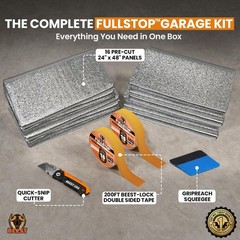 BEEST FULLSTOP Garage Door Insulation Kit – 16×7 & 16 Panels – 24×48″, White