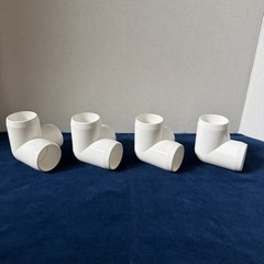 PVC 1-1/4″ Furniture Grade 3 Way Corner Elbow PVC Fitting 4 Pack White
