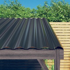 Roof Panels 12 pcs Galvanized Steel Anthracite 39.4″x14.2