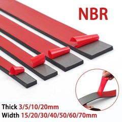 Self Adhesive Nitrile Rubber Strip Pads Solid Seals Gasket Black Thick 3mm~20mm