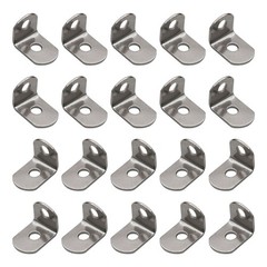 20Pcs L Shaped Corner Brace Stainless Steel 90 Degree Right Angles Metal Bracket