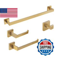Bagnolux Gold Towel Bar Bathroom Set 4 Pieces Bath Towel Holder Set Sus304