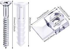 Blulu 20 Pack Mirror Holder Clips for 6 mm in (6/25) Glass Hanging…