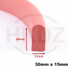 Red Silicone Foam D Profile Oven Cooker Door Seal Replacement Gaskets Strip