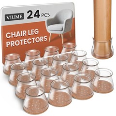 Viume 24 Pcs Chair Leg Floor Protectors For Hardwood Floors Silicone Covers