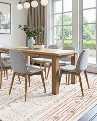 Area Rug, 5 x 8 ft Large Washable Rug, Non-Slip and Tear-Resistant Soft Carpet,