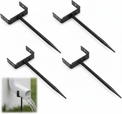 4 Pack Rainwater Downspout Bracket with Strap, Heavy Duty Adjustable Size Downpi