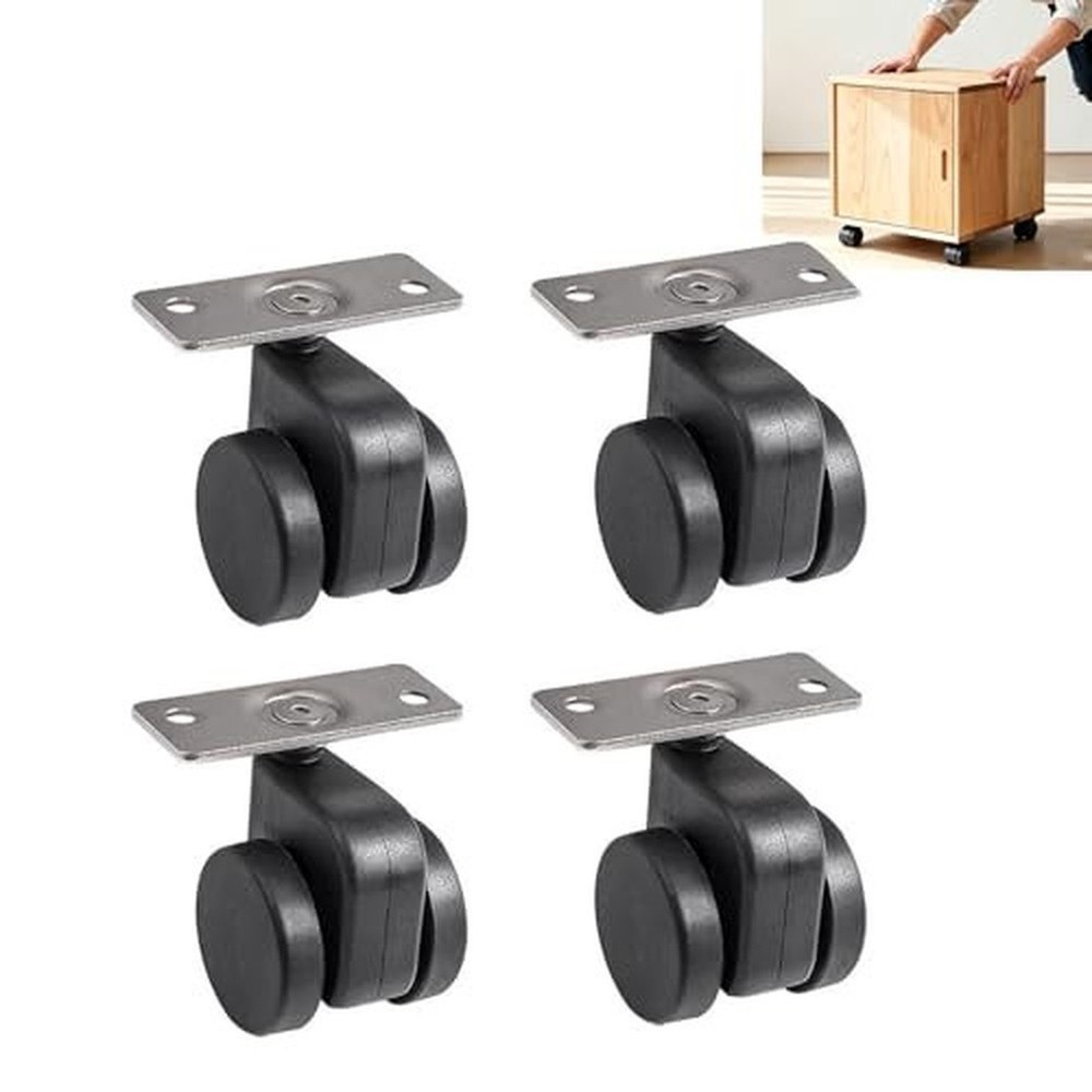 Swivel Casters with Brake – Cold Rolled Steel and Plastic Construction