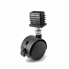 4 X Adjustable Tube Inserts End Caps Furniture Casters Wheels Castor Trolley