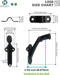 Commercial Handrail Bracket Wall Mounted Oil Rubbed Bronze Black, 3 Pack |