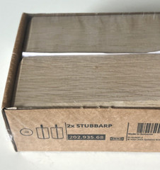 IKEA STUBBARP Leg Adjustable White Stained Oak Effect 2-pack 202.935.68 New