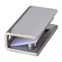 No Drilling 6PCS Stainless Steel Glass Clamps Shower Shelf Clips Holder Brackets