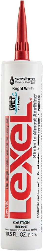 Sashco 13030 10.5oz Sealants White Lexel Adhesive 10.5 Oz.,