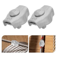 24Pcs Stainless Steel Wire Rope Saddle Clips for Heavy Duty Outdoor Wire Clamp
