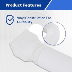 3 Pack white Rain Gutter Downspout Extensions Flexible,Drain Downspout Extend…