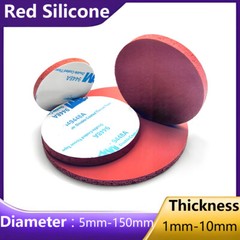 Red Solid Round Self Adhesive Rubber Pad Sealed Cushioning Sheet Dia 5mm – 100mm