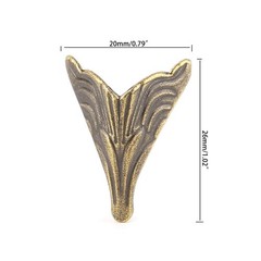 8PCS 20x26mm Antique Corner Protectors Bronze Tone for Case Box Corners For