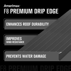 F8 Open Face X 10 Ft. Black Aluminum Hemmed Drip Edge Flashing
