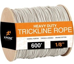 White Unglazed Trickline Rope – 600 ft x 1/8 inch Theatrical Tie Line