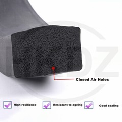 Black EPDM Rubber Foam Sealing Strip Flat Bar For Cabinet Door Seal 10mm- 40mm