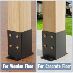 4×4 Post Base 2 Pcs, Heavy Duty Post Anchor with Anti-Corrosive Partition, Inner