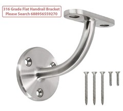 Top Hardware Steel Wall Mount Staircase Handrail For Square Railing, Silver