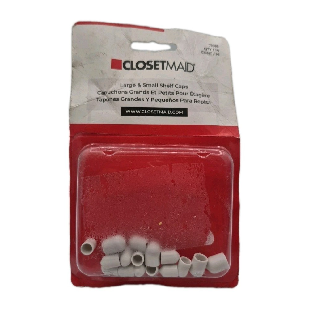 ClosetMaid #71016 Large & Small Shelf Caps White – 14 Pack – 1 pk