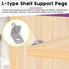 Swpeet 60 Pcs L-Shelf Pins, 6mm Silver Support Pegs with x 8mm,