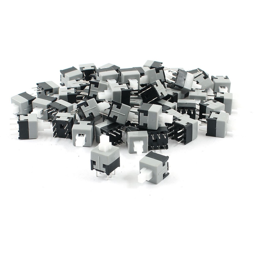 55pcs 6 Pin DPDT Latching Power Micro Push Button Switch 8.5 X .8.5mm