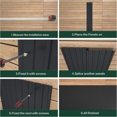 Black Metal Roofing Panels 18 Pcs 42.5×17.72 Galvanized