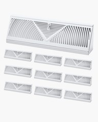 15-Inch Floor Registers, 10-Pack Baseboard Registers, HVAC Heavy-Duty Walkable I