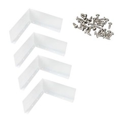 4 Pcs Foldable Gutter Valley Splash Guards, Roof Rain Diverter White Gutter V…