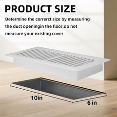 Floor Register 6×10-4 Pack Vent Covers for Home Floor Heavy Duty Steel Walkab…