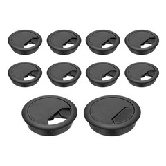 10 Pcs 2.4″ Desk Grommet Plastic Desk Hole Cover Cable Grommet Black