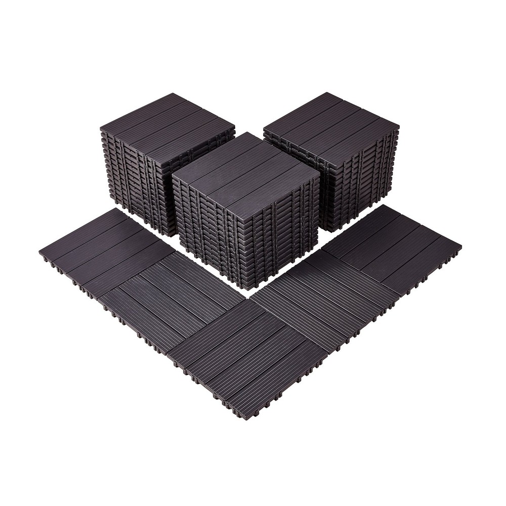 Interlocking Deck Tiles, 54 Pack,12″x12″ 54 sq. ft Plastic Waterproof Outdoor Fl