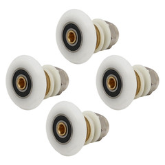 Shower Door Rollers Low Noise Pack of 4 White Nylon 32.5x20mm for Long Term Use