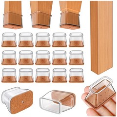 Ansible 24 Pcs Rectangle Large Chair Leg Floor Protectors Furniture Felt Pads