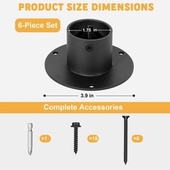 2Inch Rope Fence Bracket 6Pack, Ring Rope Supports Holders, Suitable for Indo…