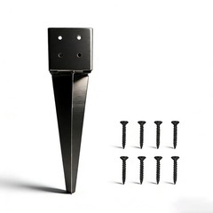 1 Pack 4 “x 4” Black Fence Post Anchors Ground Spike (Actual 3.6 ” X 3.6”) 16…